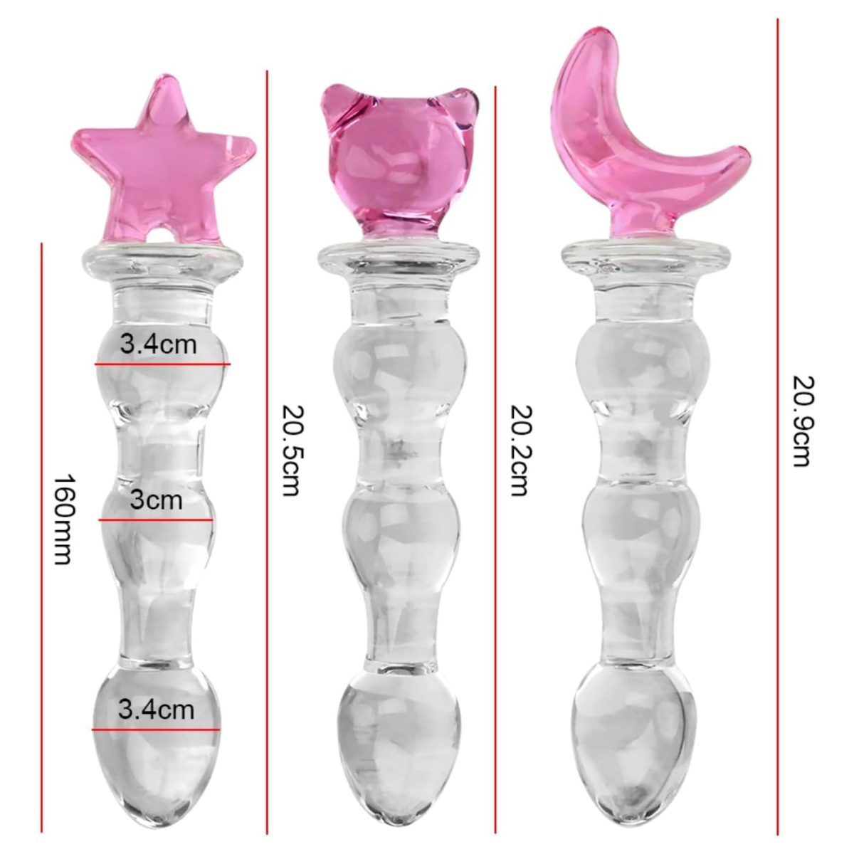 Dildo Consolador Plug Escalonado de Cristal Vidrio