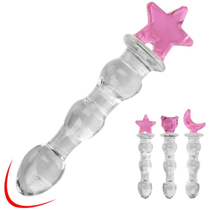 Dildo Consolador Plug Escalonado de Cristal Vidrio