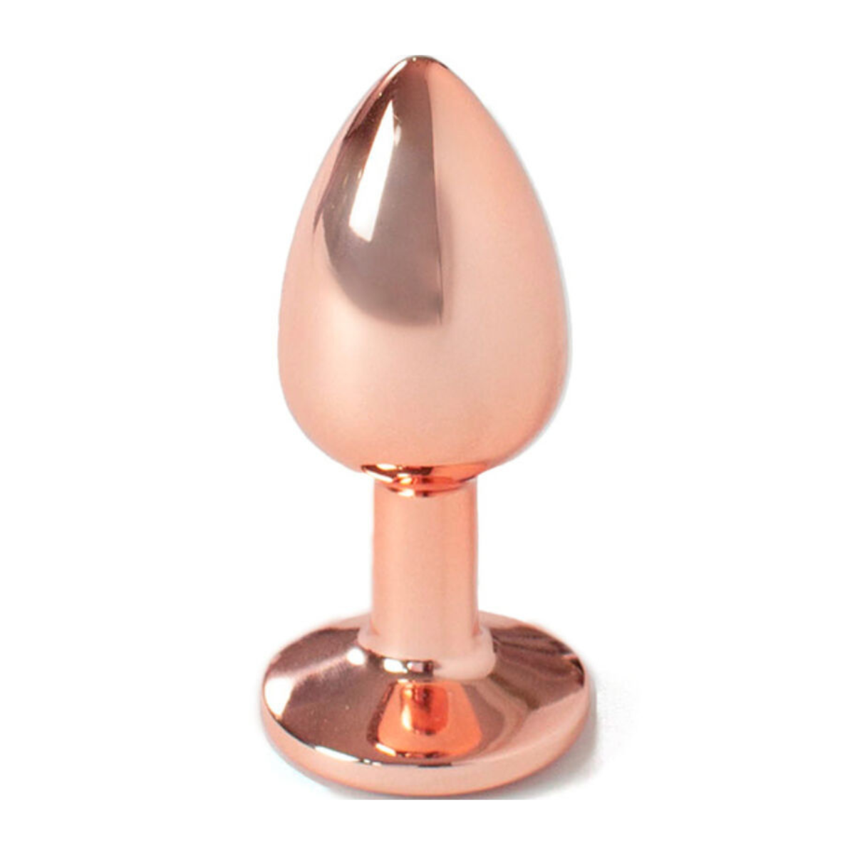 Plug Anal Acero 7cm Oro Rosado Con Bolsito Gema Azul Dilatador