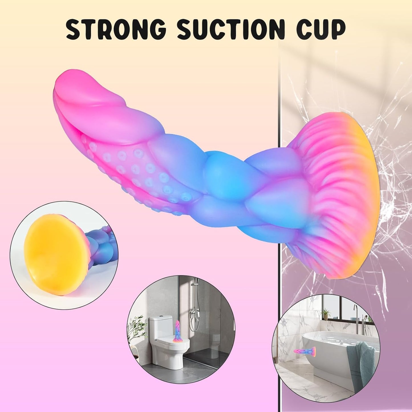 Dildo Consolador Unicornio Ventosa Luminoso Brilla En Noche