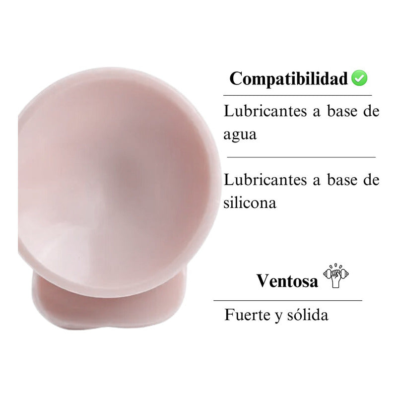 Consolador Dildo Realista Ventosa Piel Escroto Venas 15 Cm