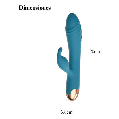 Vibrador Doble Con Estimulador De Punto G - Rosado - Verde