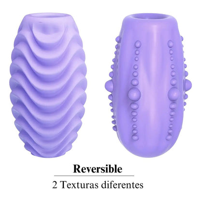 Masturbador Manual Huevo Silicona Textura Doble Reversible