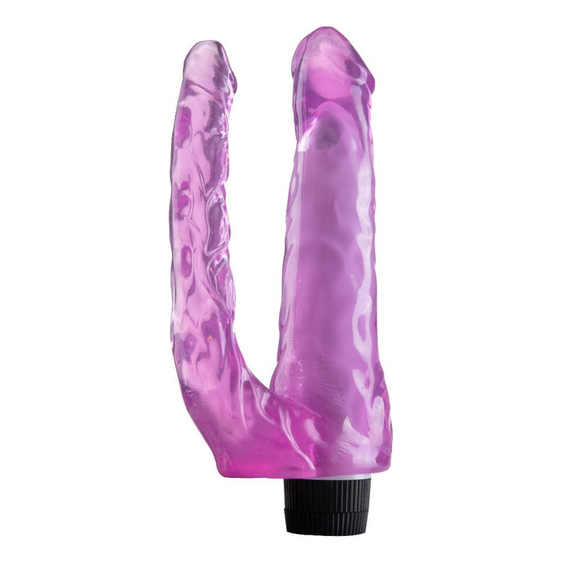 Dildo Vibrador Doble Penetración Vaginal Y Anal Resistente