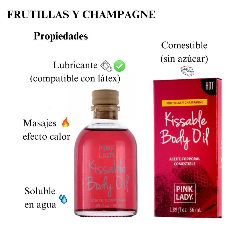 Lubricante Efecto Caliente Aceite Masajes Íntimo Pink Lady