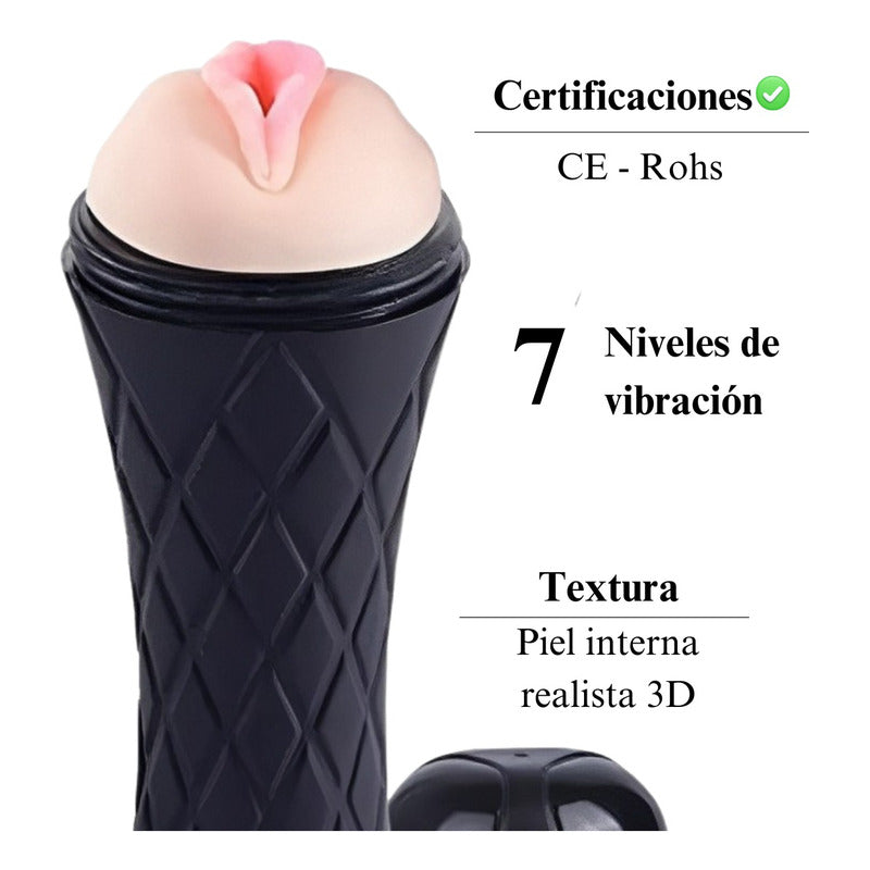 Masturbador Masculino Control 7 Vibraciones Usb Vagina