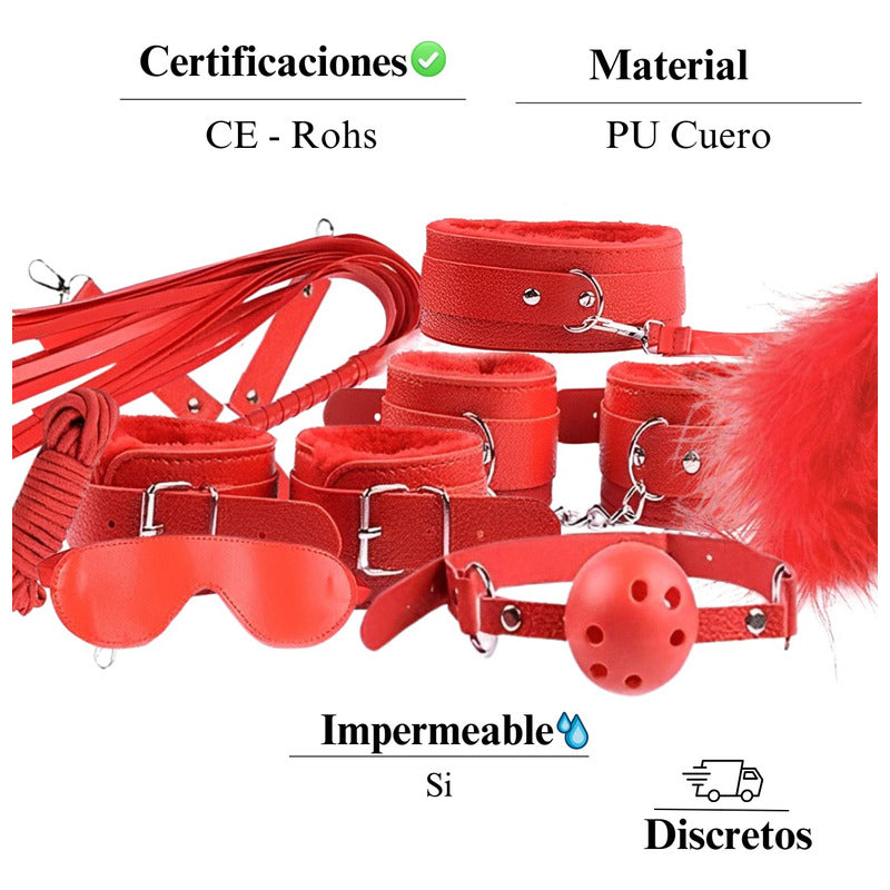 Set Kit 10 En 1 Accesorios Fetiche Bdsm Bondage