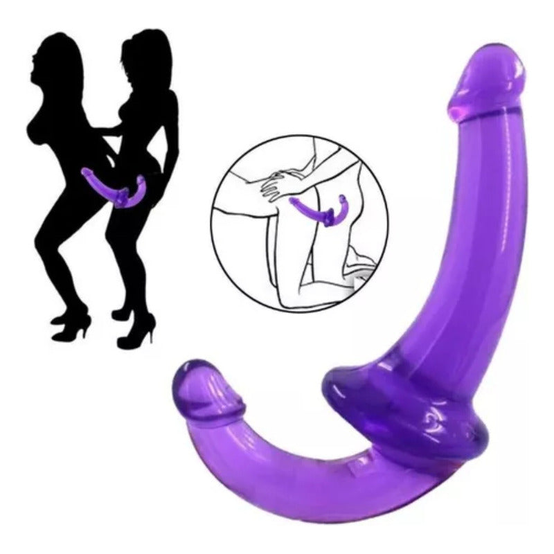 Dildo Doble Punta Doble Penetración Placer Punto G Strapless