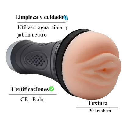 Masturbador Masculino Vagina Gemido Usb 12 Vibraciones