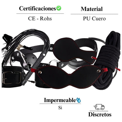 Set Kit 8 En 1 Accesorios Fetiche Bdsm Bondage