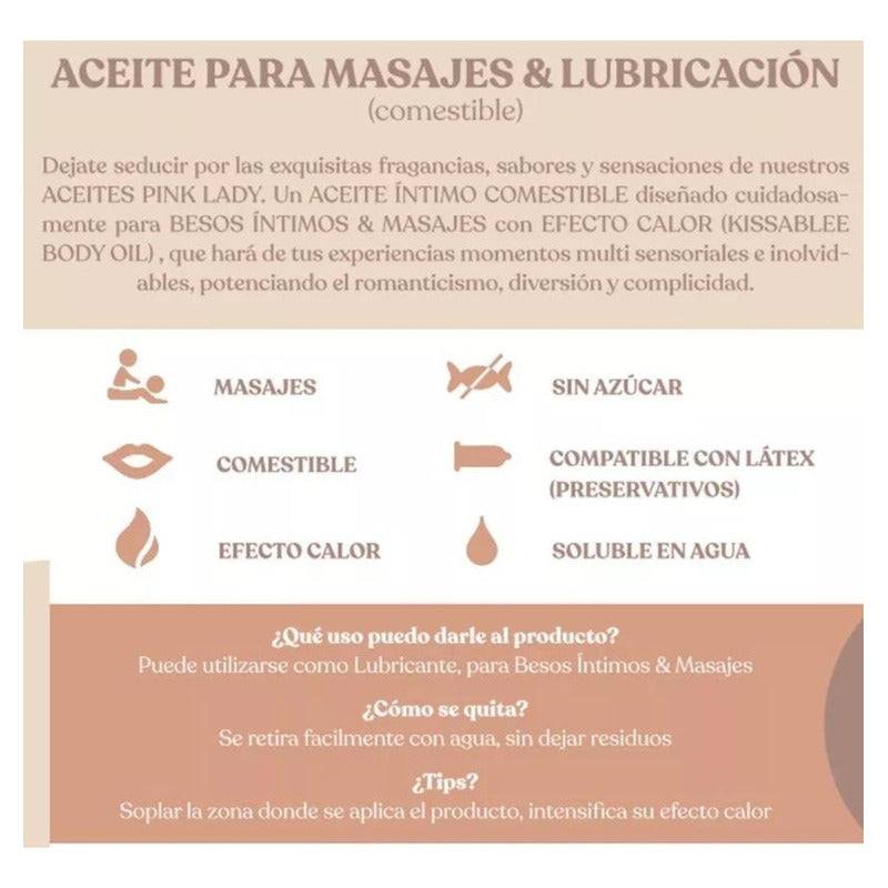 Lubricante Aceite Para Masajes Íntimos Efecto Caliente Hot