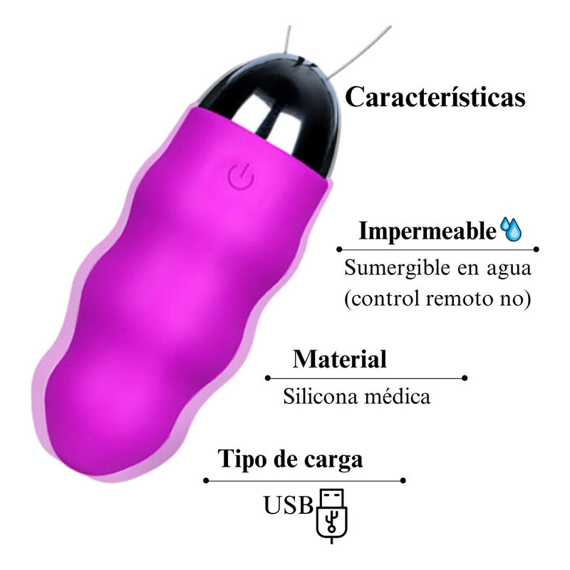 Bala Vibradora Con 10 Velocidades Silenciosa Impermeable Usb