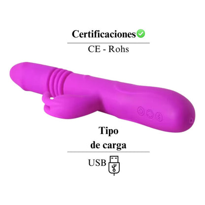 Vibrador Consolador Multivelocidad Rotación Integrada 27cm