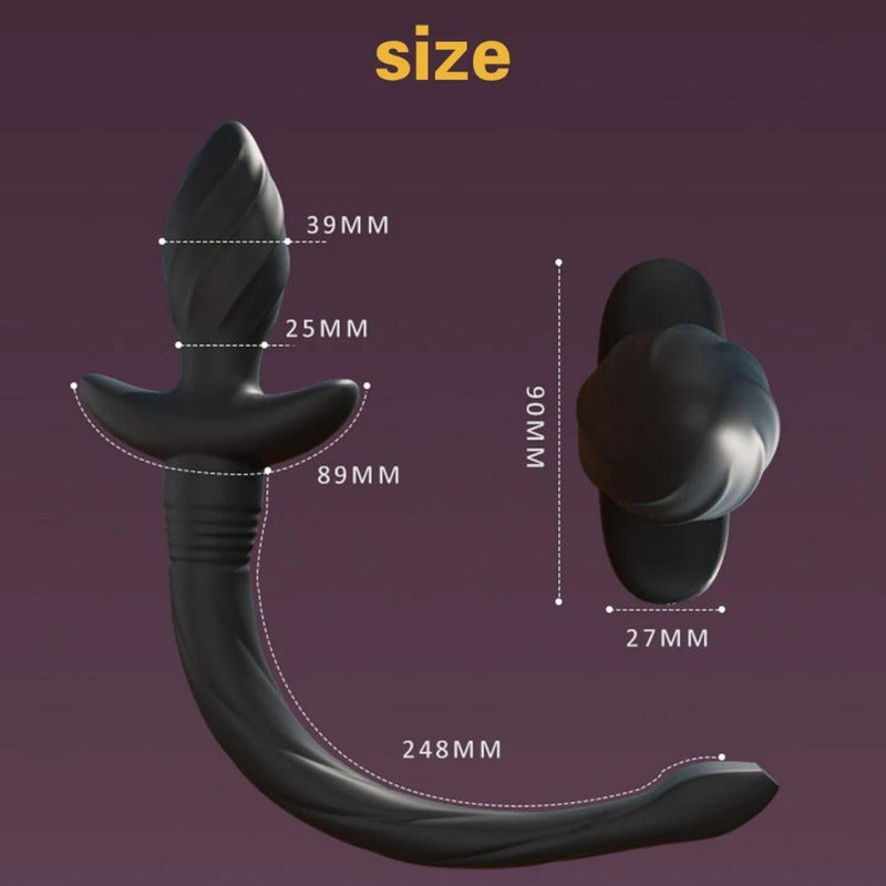 Vibrador Tapón Plug  Anal Control Remoto 7 Vibraciones Usb