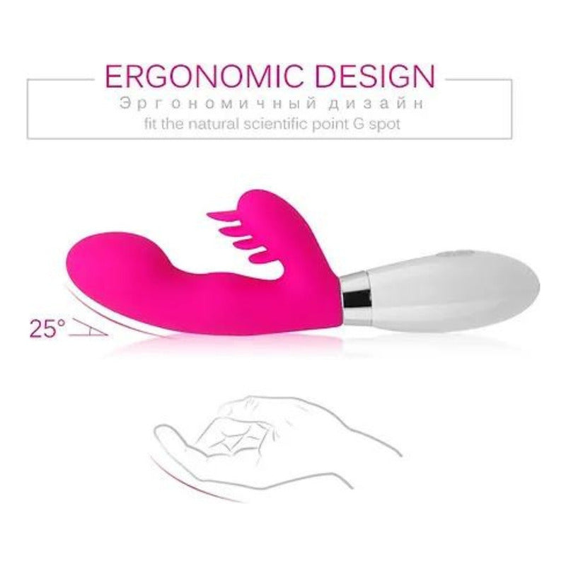 Vibrador Doble Kick Off Con Estimulador De Punto G A Batería