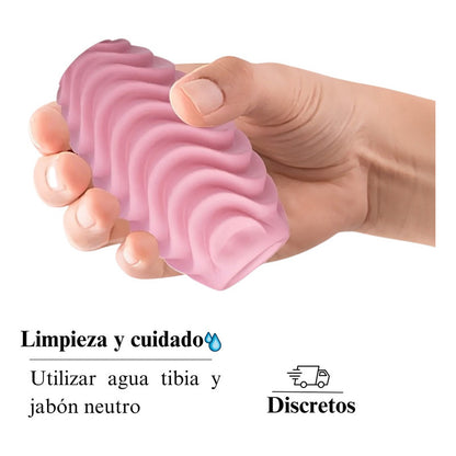 Masturbador Manual Huevo Silicona Textura Doble Reversible