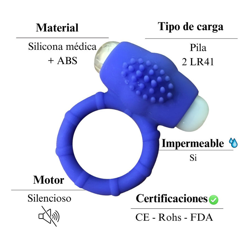 Anillo Para Pene Vibración Estimulador Prolonga Coito