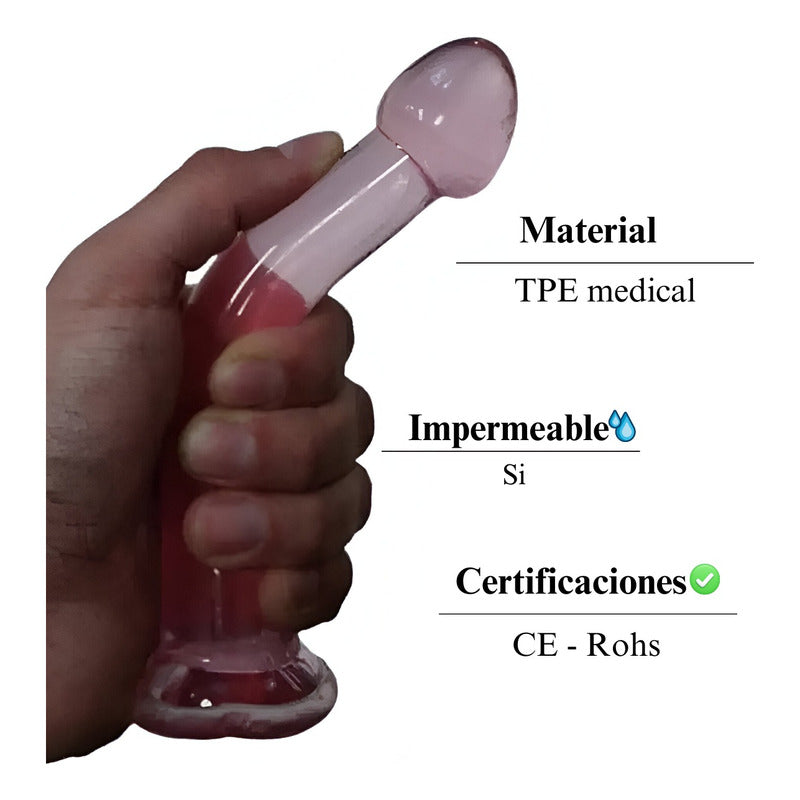 Dildo Consolador Dilatador Vaginal Anal Liso Glande 18 Cm