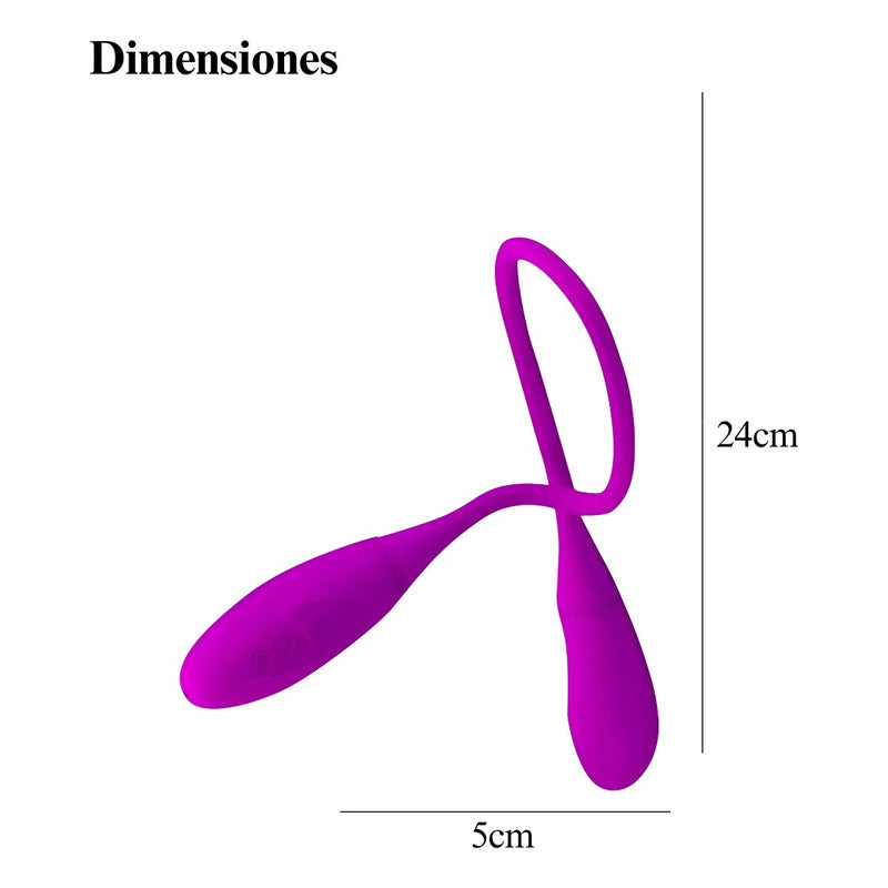 Vibrador Doble Estimulación Anal Vaginal Flexible Silicona