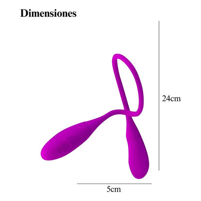 Vibrador Doble Estimulación Anal Vaginal Flexible Silicona