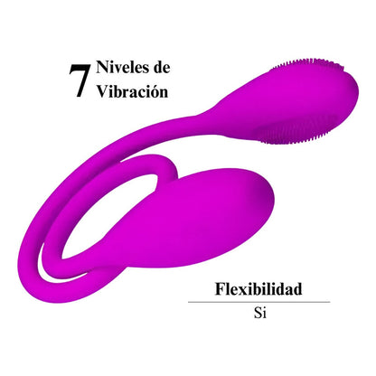 Vibrador Doble Estimulación Anal Vaginal Flexible Silicona