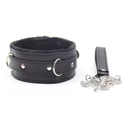 Collar Cuero Gargantilla Correa Con Cadena Ajustable Bdsm