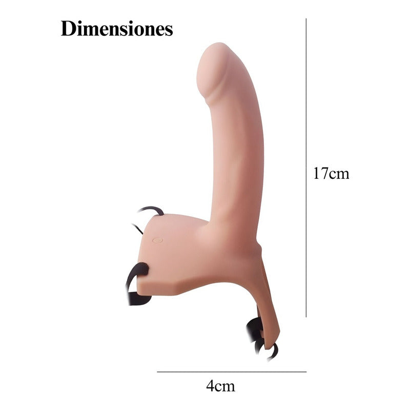 Arnes Strap On Con Dildo Hueco Vibrador De 10 Velocidades