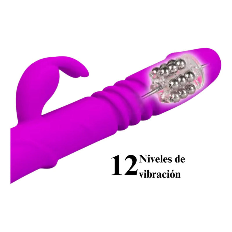 Vibrador Consolador Multivelocidad Rotación Integrada 27cm