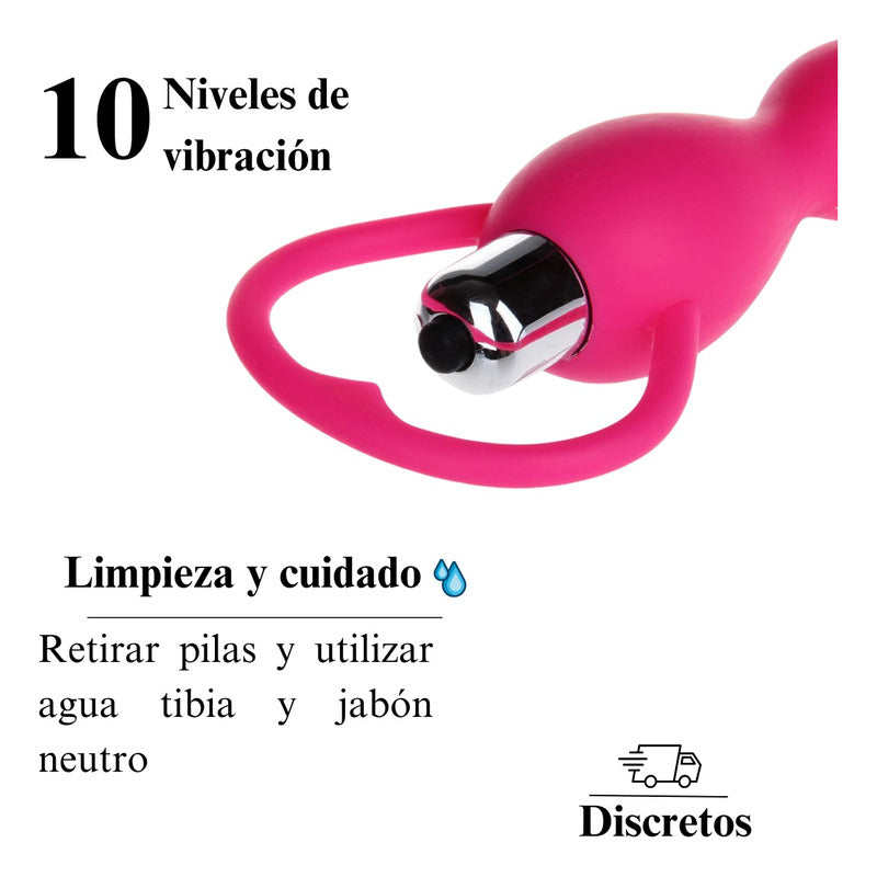 Consolador Anal Vaginal Vibrador 10 Velocidades Plug