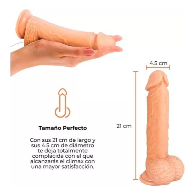 Vibrador A Control Remoto Eyaculador Realista Flexible