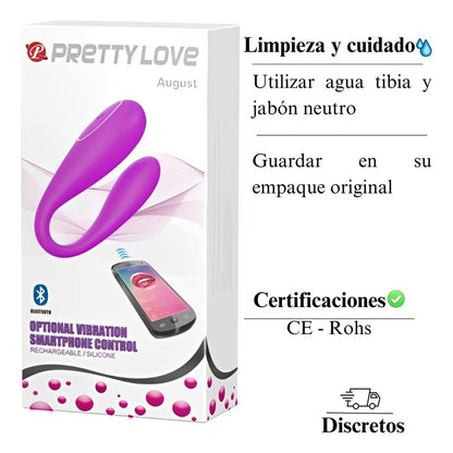 Vibrador Con Bluetooth Pretty Love August Recargable App