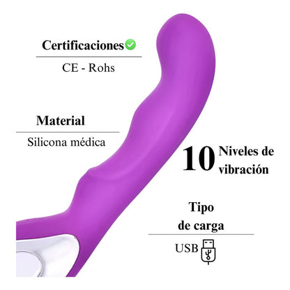 Vibrador Orfeo Conexión Usb Y 10 Frecuencias De Vibración