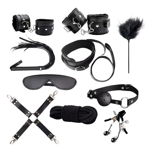 Set Kit 10 En 1 Accesorios Fetiche Bdsm Bondage