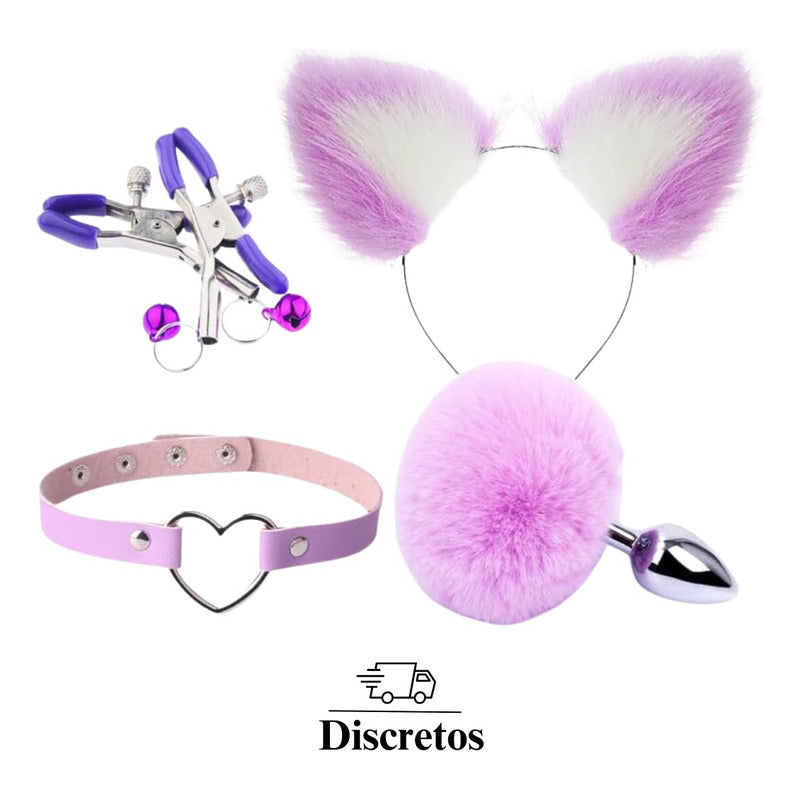 Conjunto Bdsm Rabbit 5 Piezas Con Plug Anal