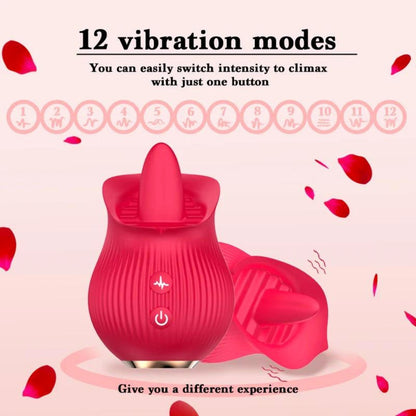 Estimulador De Clitoris Rosa Con Lengua Usb 12 Vibraciones