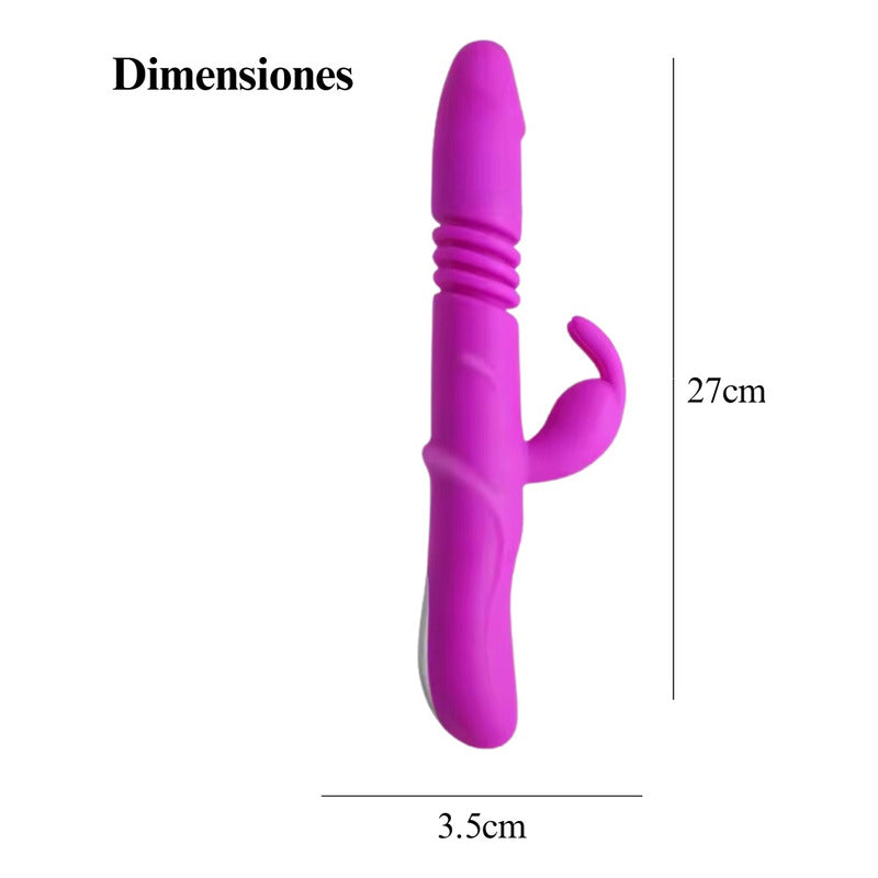 Vibrador Consolador Multivelocidad Rotación Integrada 27cm