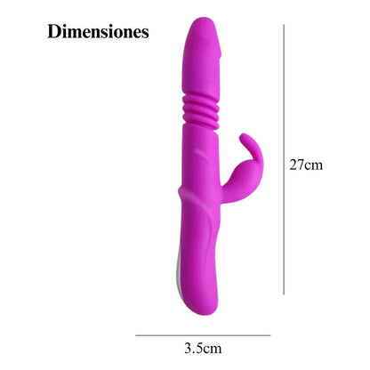 Vibrador Consolador Multivelocidad Rotación Integrada 27cm