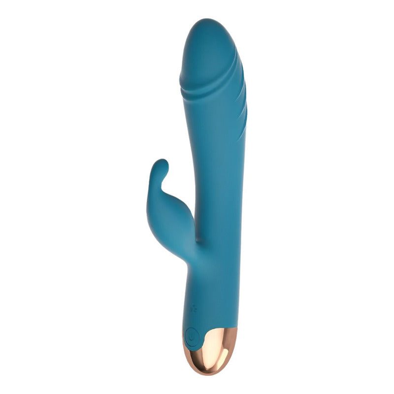 Vibrador Doble Con Estimulador De Punto G - Rosado - Verde