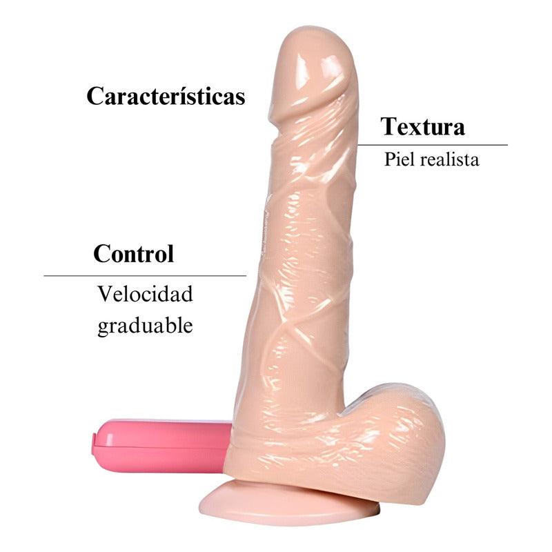 Dildo Pene  Realista Vibrador Con Control 20 Cm Ventosa