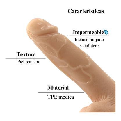 Consolador Dildo Realista Ventosa Piel Escroto 20 Cm