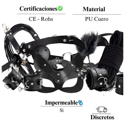 Kit De 10 Piezas Bdsm Color Negro