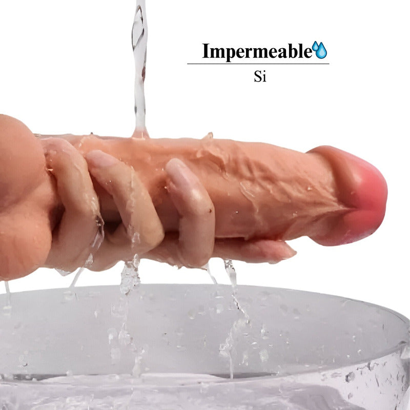 Consolador Dildo Realista Ventosa Piel Escroto Venas 20 Cm