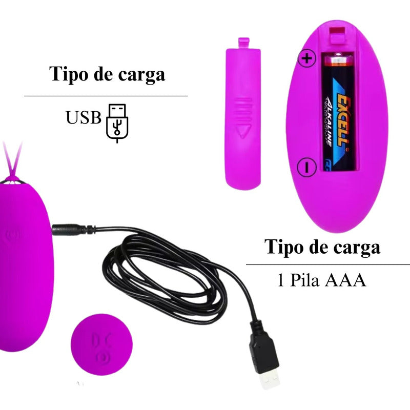 Bala Vibradora 12 Velocidades Inalámbrico Impermeable Usb