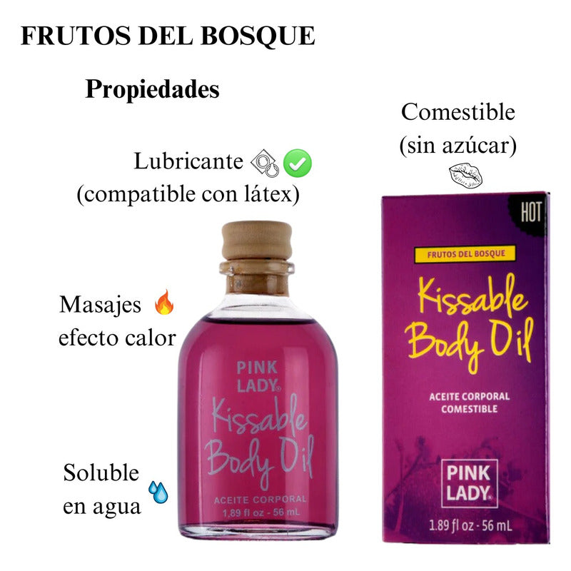 Lubricante Efecto Caliente Aceite Masajes Íntimo Pink Lady