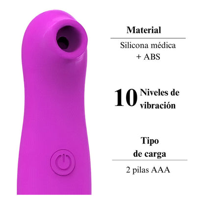 Succionador De Clitoris 10 Funciones Vibrador A Pilas