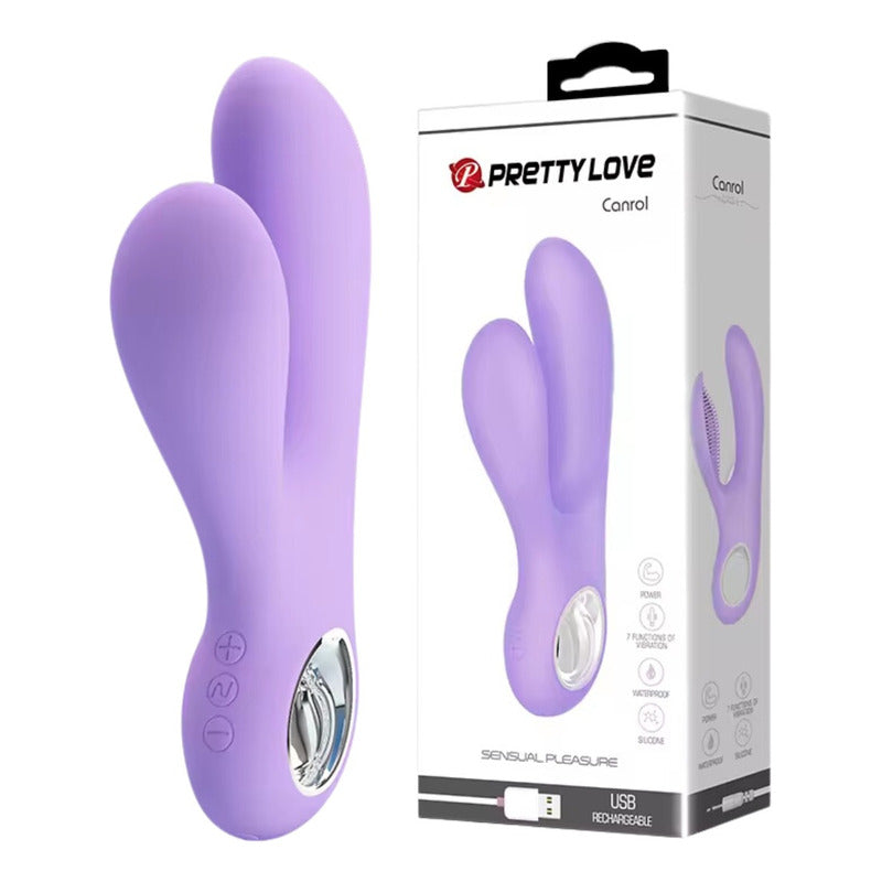 Vibrador Consolador Rabbit Doble Estimulador Multivelocidad