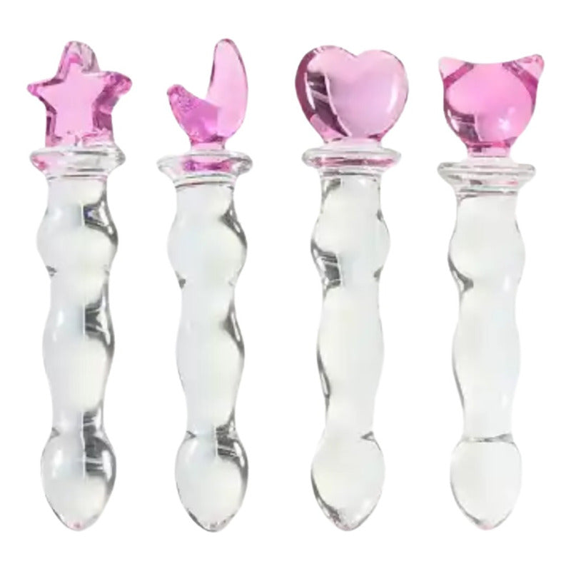 Dildo Consolador Plug Escalonado de Cristal Vidrio