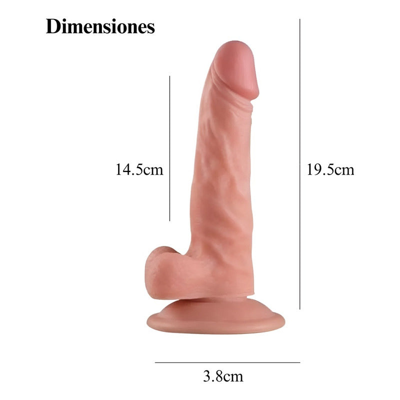 Dildo Pene Real Con Testiculos Y Venas 19,5 Cm 8