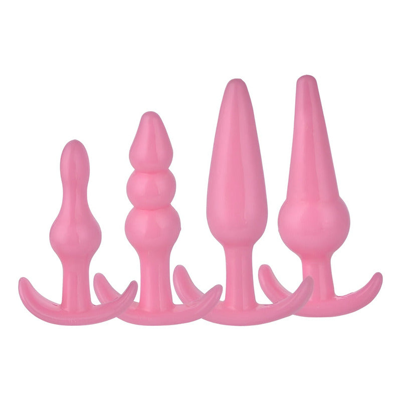 Kit Masajeador Anal Vaginal Próstata Anillo Plug 4 Unidades