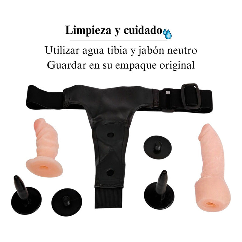 Arnés Doble Dildo Con Cinturón